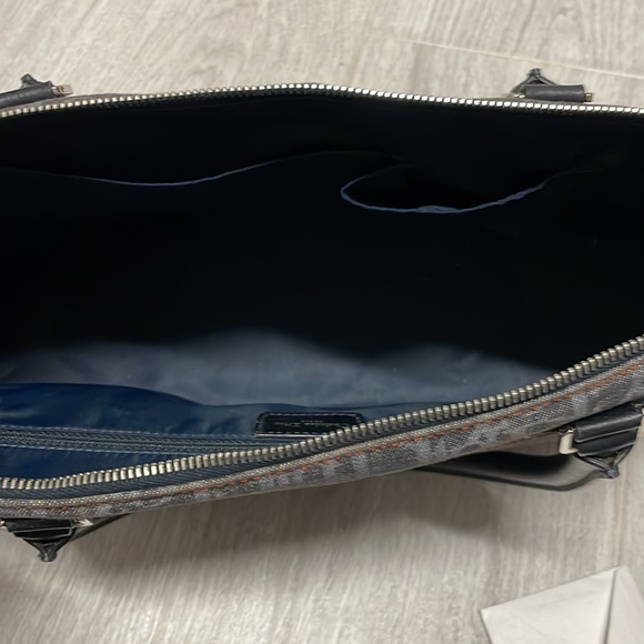 VINTAGE Dior handbag, satchel. Denim and orange print. - Picture 5 of 11